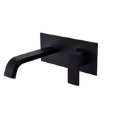 Grifo de lavabo empotrado cuadrado con caño curvo de 21 cm en negro mate Niagara de Valaz