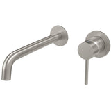 bathroom sink faucet recessed round single handle brushed stainless steel slim spout 26 cm fixed Deva by Valaz