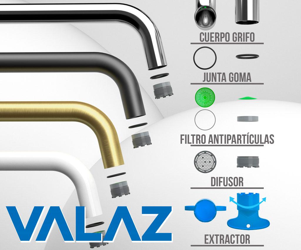 grifo de lavabo empotrado redondo monomando acero cepillado caño fino 26 cm fijo Deva de Valaz 3
