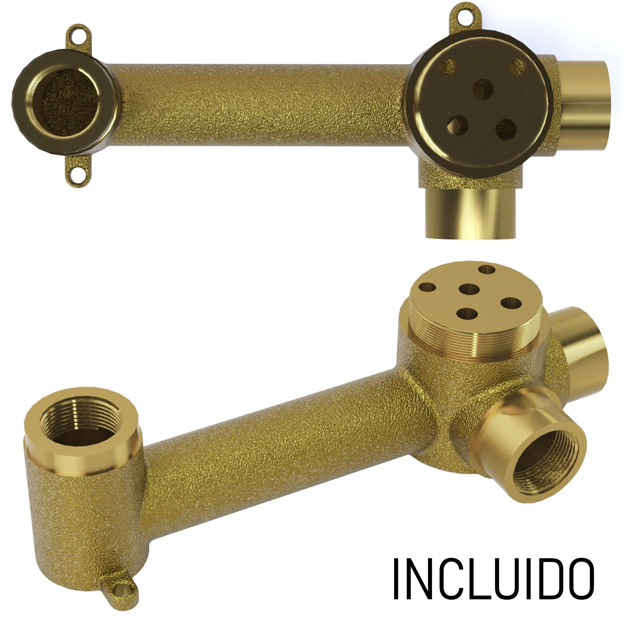 Grifo de lavabo empotrado redondo monomando caño fino y fijo de 21 cm acero cepillado Deva de Valaz 2