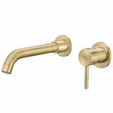Grifo de lavabo empotrado monomando con caño de 21 cm en dorado envejecido Guadiana de Valaz