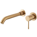 Grifo de lavabo empotrado monomando con maneta luxury en dorado cepillado Ofin de Valaz