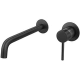 Torneira de lavatório embutida redonda monocomando preto fosco cano fino de 26 cm e fixo Deva de Valaz