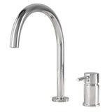 Grifo de lavabo encastrado monomando con cuello de cisne en cromado Aragón de Valaz