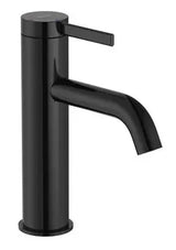 Grifo de lavabo monocomando con desagüe y acabado en negro titanio de Ona Roca