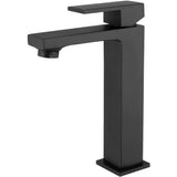 Grifo de lavabo alto para pica monomando en negro mate Vinalopó de Valaz