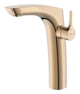 Grifo de lavabo monomando con cartucho cerámico acabado oro rosado Insignia Roca