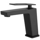 Single handle bathroom faucet square matte black with hollow lever Cabrera by Valaz