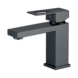 bathroom sink faucet single handle square matte black with hollow lever Guadalete by Valaz