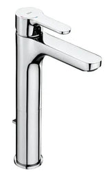 Grifo de lavabo monomando de repisa con desagüe automático en acabado cromado Roca