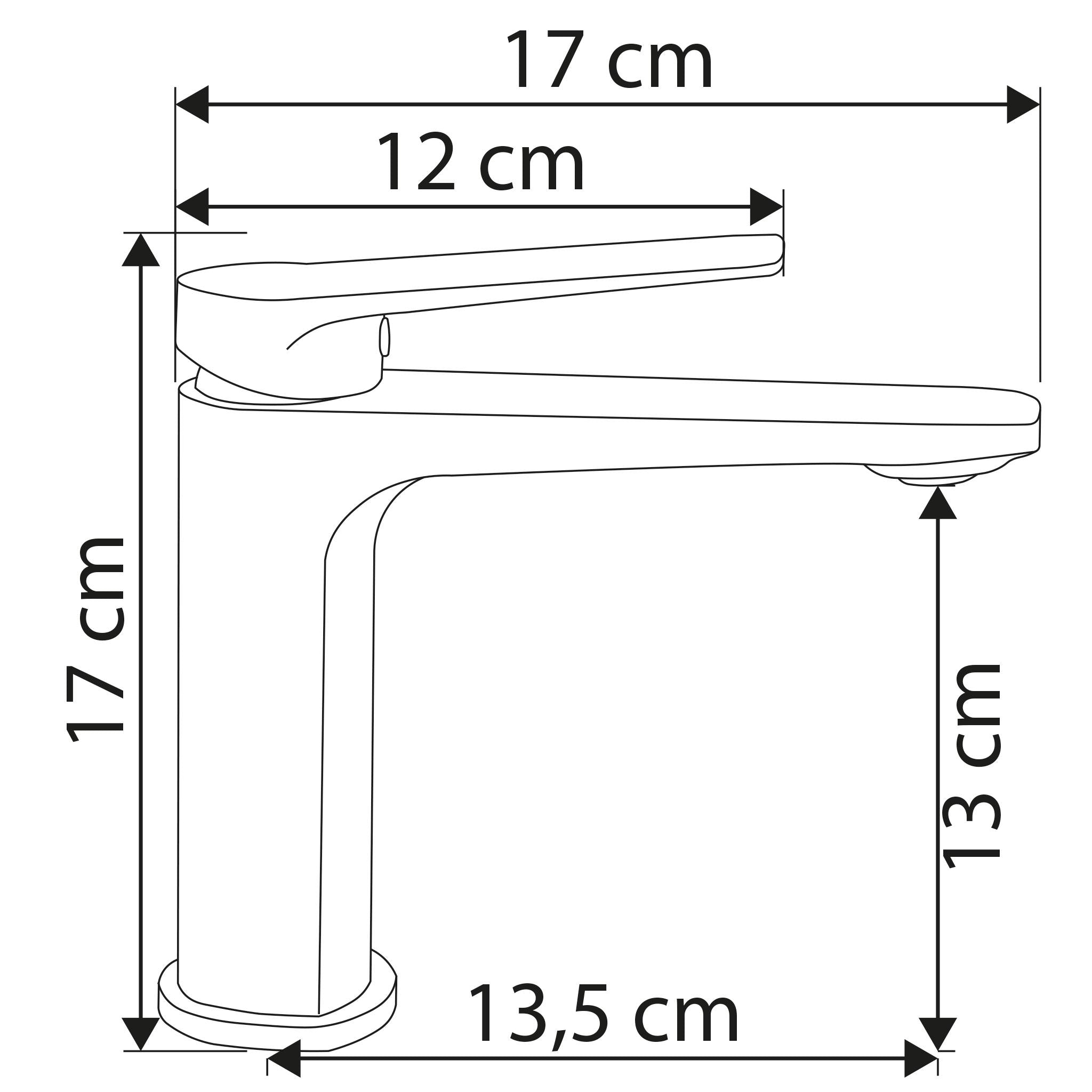 Grifo de lavabo monomando negro mate diseño redondeado perfil bajo Valdivia de Valaz 1