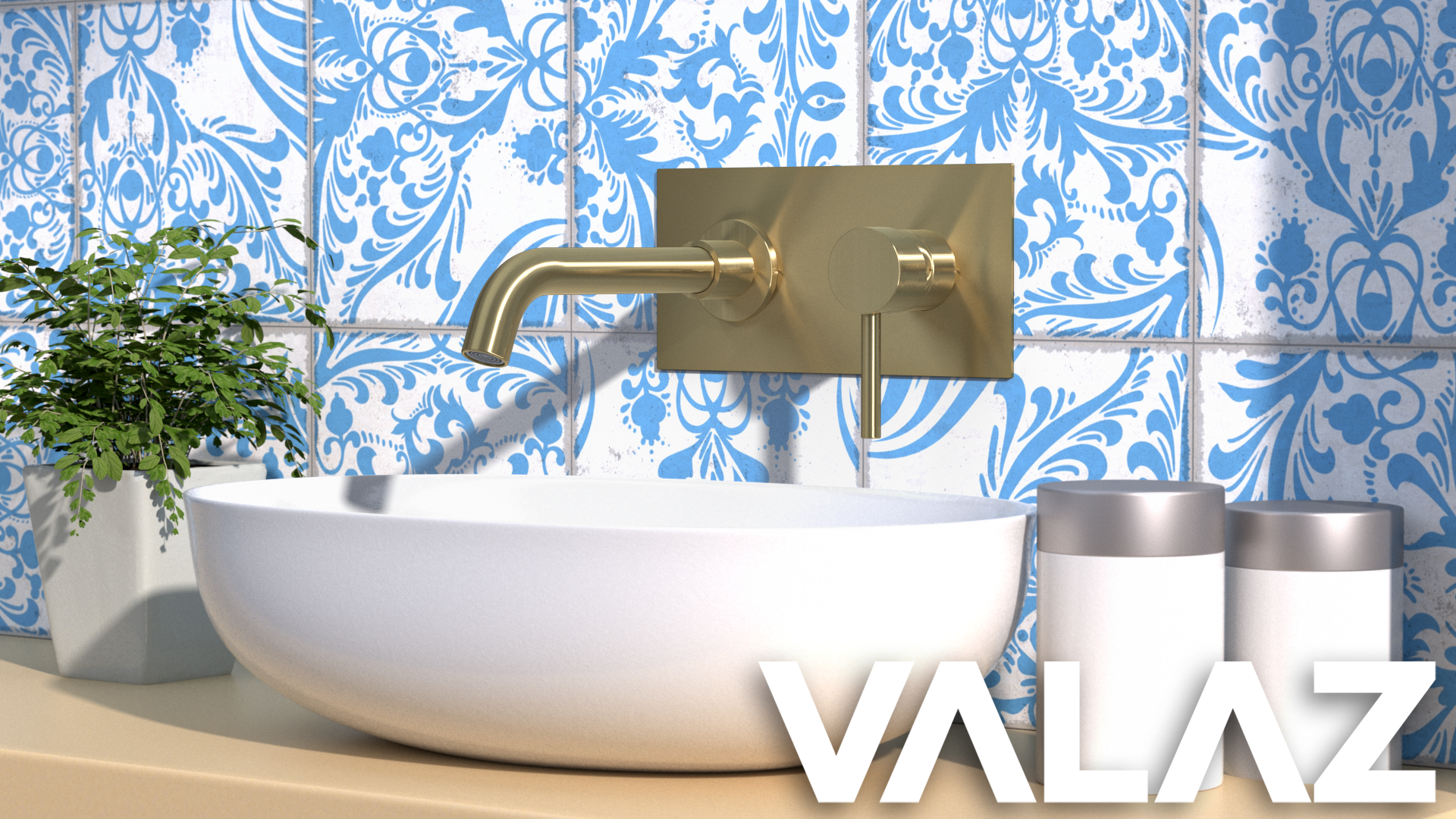 Grifo de lavabo redondo oro mate con protección PVD caño 21 cm Jucar de Valaz 3
