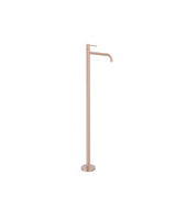 Grifo de pie monomando para lavabo con maneta de latón acabado oro rosa mate STUDY EXCLUSIVE TRES