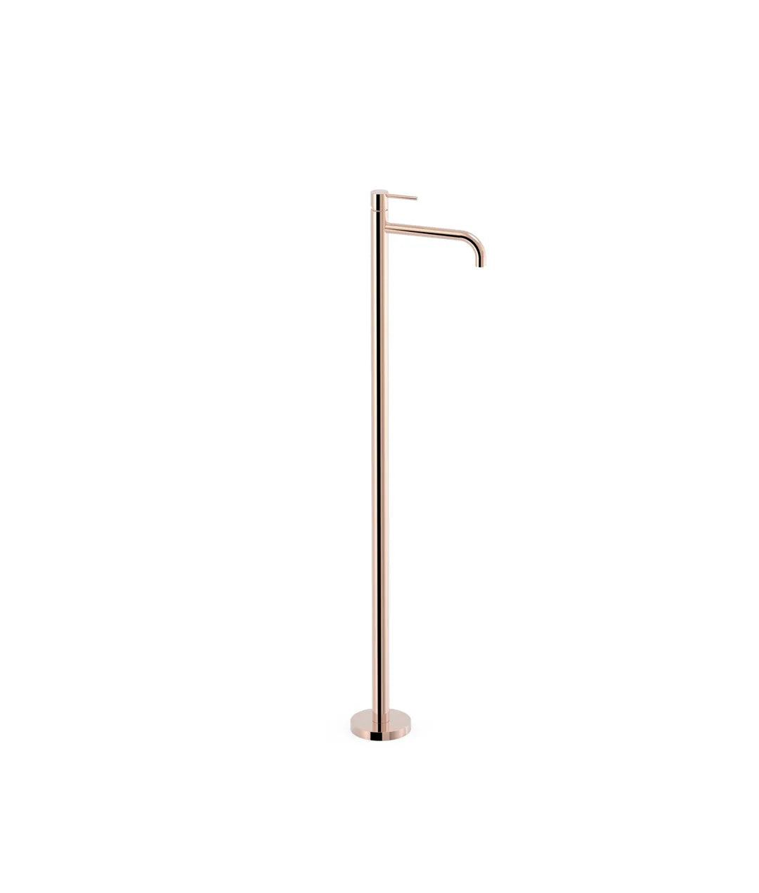 Grifo de pie monomando para lavabo con maneta de latón acabado oro rosa STUDY EXCLUSIVE TRES 0