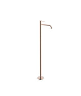 Grifo de pie monomando para lavabo con maneta de latón acabado oro rosa STUDY EXCLUSIVE TRES