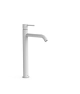Grifo de repisa para lavabo monomando alto con acabado blanco mate Study Tres