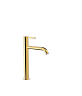 Grifo de repisa para lavabo monomando alto con acabado dorado Study Tres