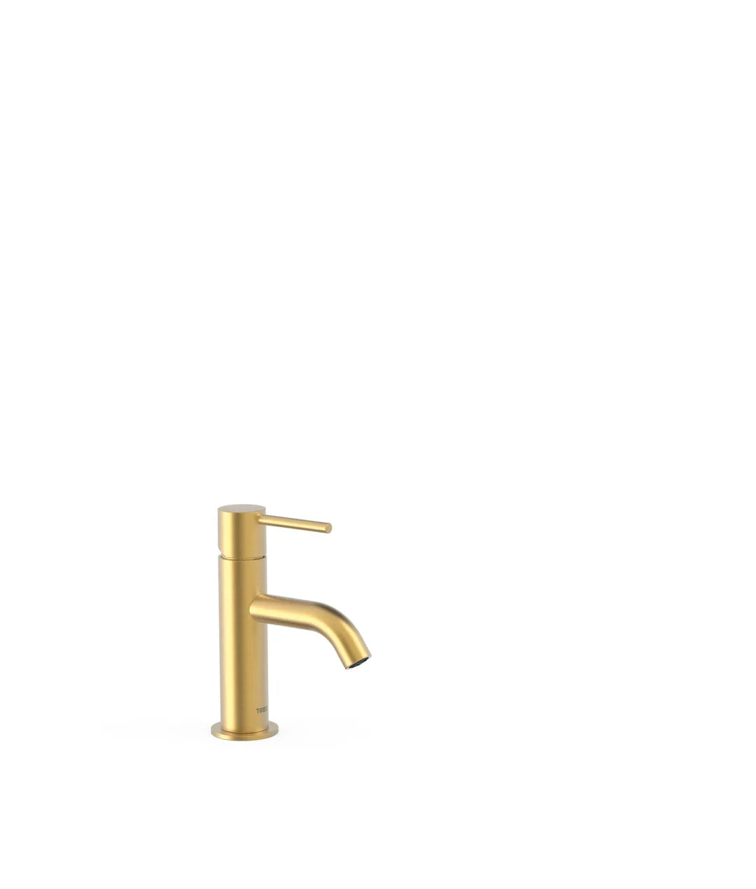 Grifo de repisa para lavabo monomando con latiguillos flexibles y acabado oro mate Study Tres 0