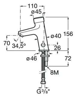 Grifo de repisa temporizado con control de temperatura acabado cromado Roca 2