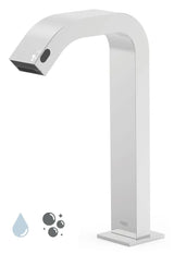 Grifo electrónico con dispensador de jabón automático para lavabo con acabado cromado Tres