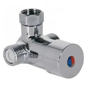 Grifo electrónico para fregadero con caño de latón cromado y sistema de tacto de doble salida Touch TRES 2