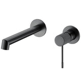 robinet de lavabo encastré rond monobloc noir mat poignée de luxe Torina de Valaz