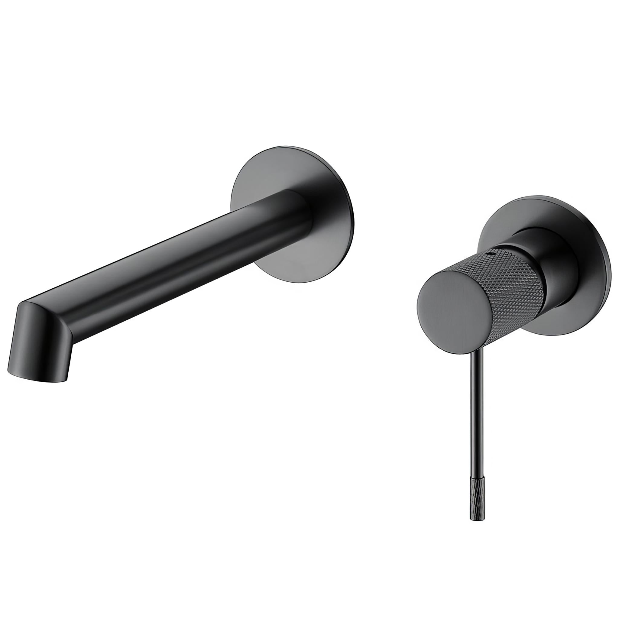 Grifo lavabo empotrado redondo monomando negro mate maneta luxury Torina de Valaz 0