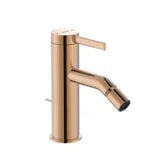 Grifo monocomando de bidé con diseño circular en acabado oro rosa de latón Ona Roca