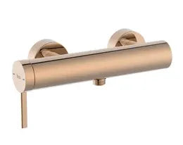 Grifo monocomando exterior para ducha con diseño circular acabado oro rosado Ona Roca 0
