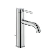 Grifo monocomando para lavabo con diseño circular y acabado cromado de Ona Roca