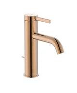 Grifo monocomando para lavabo con diseño circular y acabado en oro rosa de Ona Roca