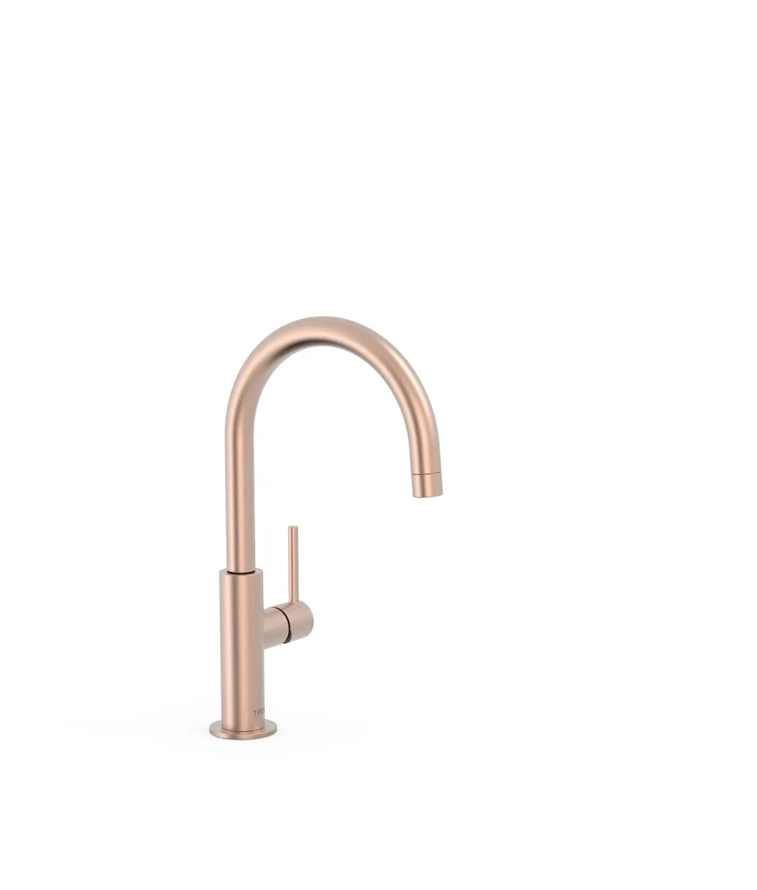 Grifo monomando alto con maneta lateral y ahorro energético acabado oro rosa mate Study Tres 0