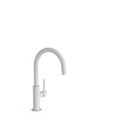 Grifo monomando alto con maneta lateral y ahorro energético en acabado blanco mate Study Tres