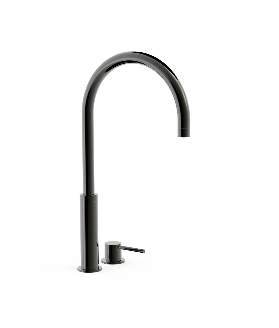 Grifo monomando alto de repisa para lavabo con acabado negro metalizado Study Tres 0