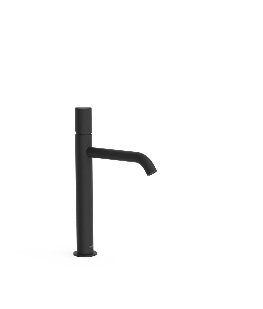 Grifo monomando alto para lavabo con latiguillos flexibles color negro mate de Study Tres 0