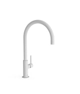 Grifo monomando con maneta lateral y ahorro energético acabado blanco mate Study Tres