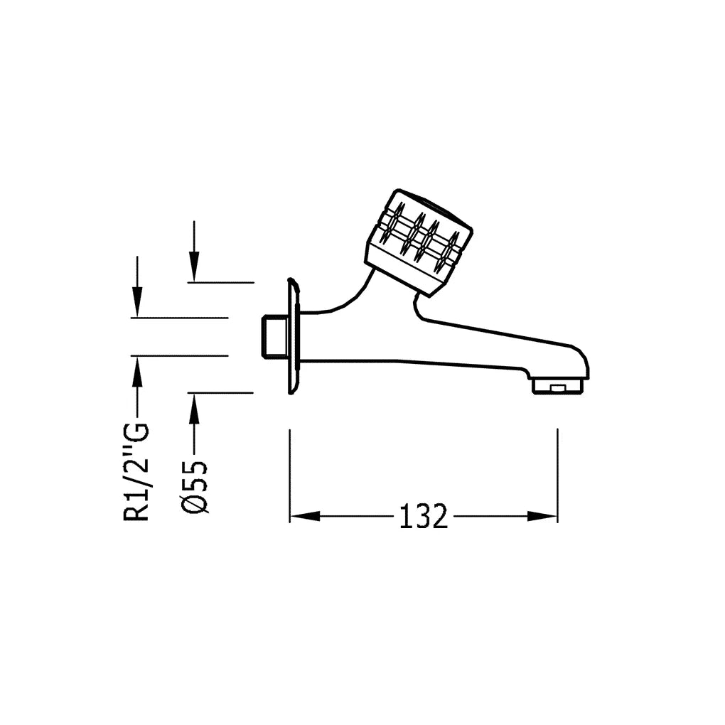 Grifo monomando de agua caliente para empotrar con acabado cromado Cocina Basic TRES 1