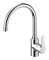 Grifo monomando de cocina con caño giratorio para instalación en repisa con acabado cromado L20 Roca