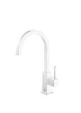 Grifo monomando de cocina fabricada en latón con efecto blanco mate Cuadro TRES