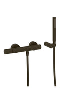 Grifo monomando de ducha empotrable de latón con acabado negro bronce Study TRES