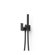 Grifo monomando de empotrado con ducha para inodoro de acabado satinado negro mate Cuadro Tres