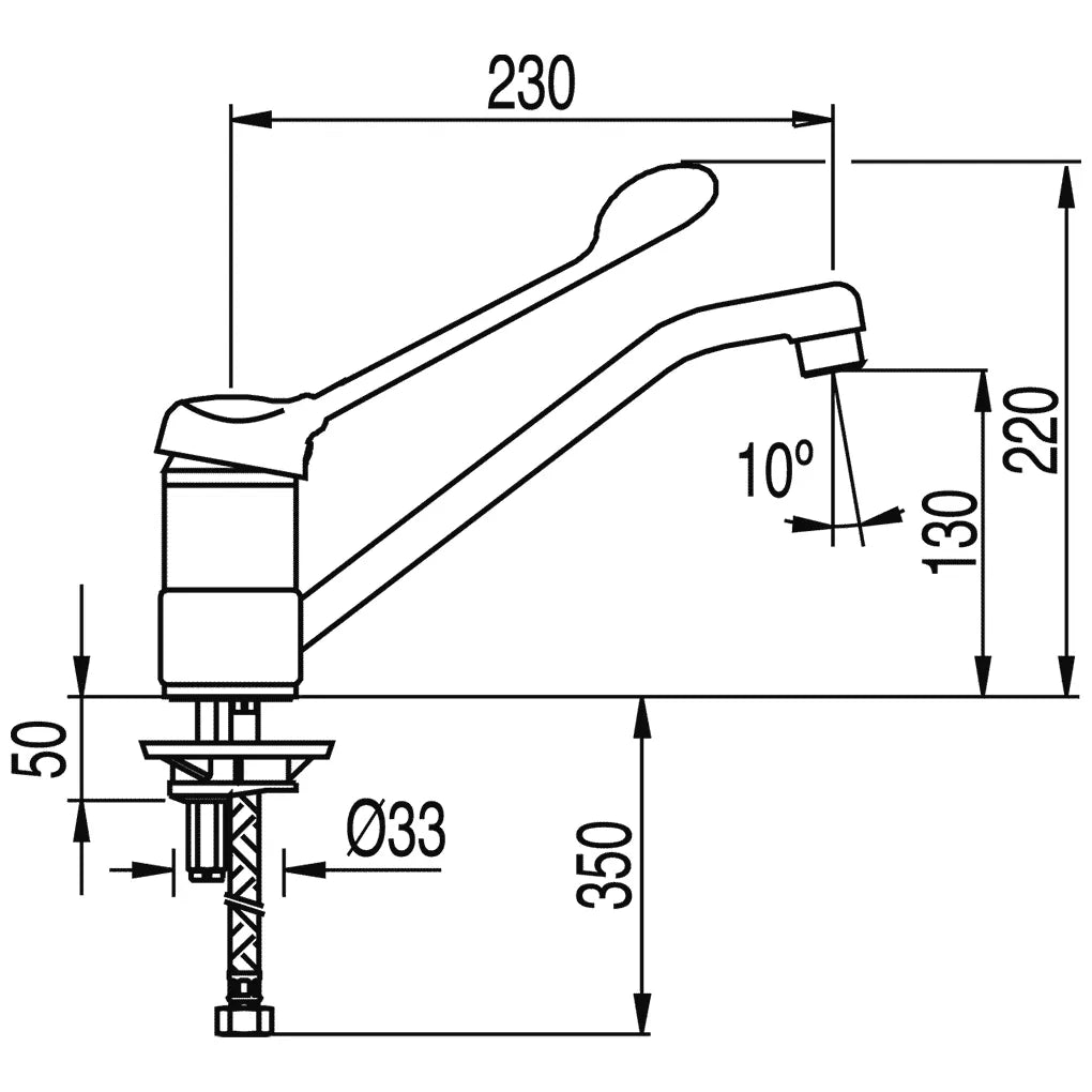 Grifo monomando de fregadero Especial medical Basic TRES 1
