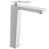 Grifo de lavabo alto monomando cuadrado con maneta hueca en cromado Cabrera de Valaz