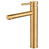 Grifo de lavabo alto monomando para pica en oro mate Palancia de Valaz