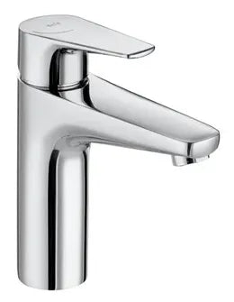 Grifo monomando de lavabo con caño de perfil medio y acabado cromado Atlas Roca 0