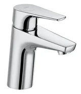 Grifo monomando de lavabo con cuerpo liso y acabado cromado Atlas Roca