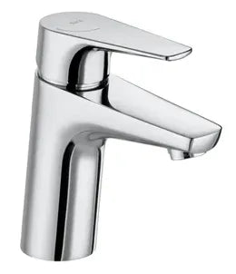 Grifo monomando de lavabo con cuerpo liso y acabado cromado Atlas Roca 0
