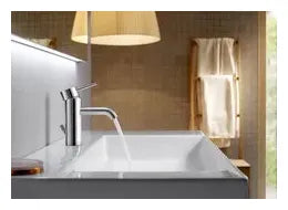 Grifo monomando de lavabo con desagüe automático y acabado cromado de latón Lanta Roca 2