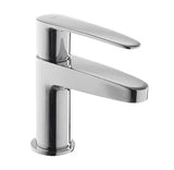 Grifo monomando de lavabo con desagüe y caño, latón con acabado cromado Flat TRES