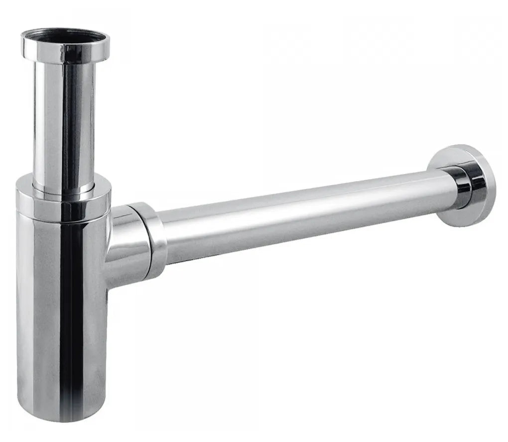 Grifo monomando de lavabo con desagüe y caño, latón con acabado cromado Flat TRES 2